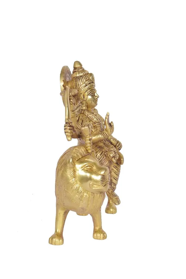Durga_Maa_Brass_Idol_Sitting_On_Lion_Statue_Home_&_Temple_Decor
