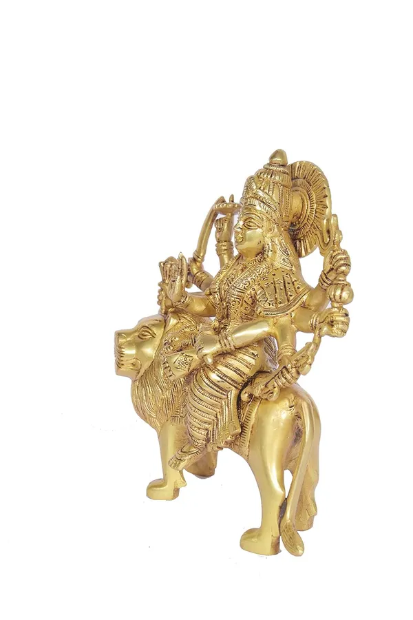 Durga_Maa_Brass_Idol_Sitting_On_Lion_Statue_Home_&_Temple_Decor