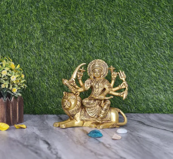 Brass_Durga_Sheravali_Sit_On_Lion_Statues_For_Home,_Office_Decor