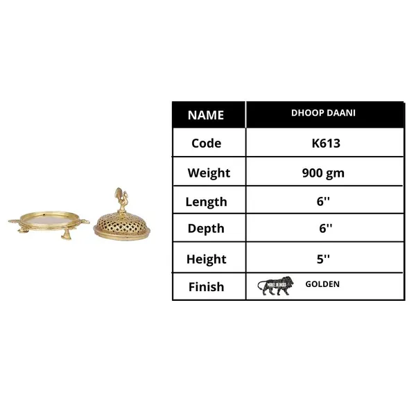 Brass_Dhoop_Dani_Incense_Burner_–_Tortoise_&_Peacock_Design_|_Loban_Holder_|_Traditional_Brass_Dhoop_Stand_(6.5X5X4.5_Inches)