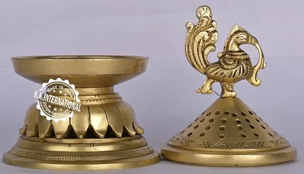 Dhoop_Dani_Brass_Peacock_Loban_Incense_Holder_Burner