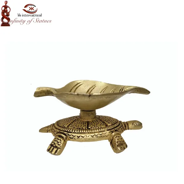 Decorative_Brass_Leaf_Diya_With_Turtle_Base_|_Oil_Lamp_For_Gifting_&_Home_Decor