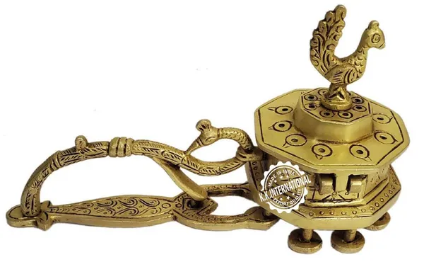 Dhoop_Dani_Brass_Peacock_With_Handle_Incense_Burner_H-4.5_Inches_L-7.5_Inches_W-850_G
