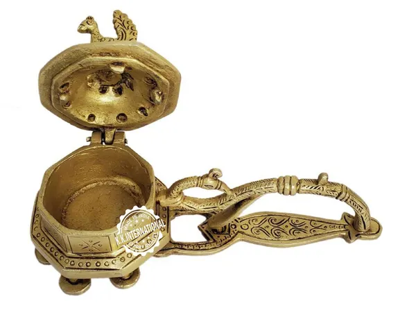Dhoop_Dani_Brass_Peacock_With_Handle_Incense_Burner_H-4.5_Inches_L-7.5_Inches_W-850_G