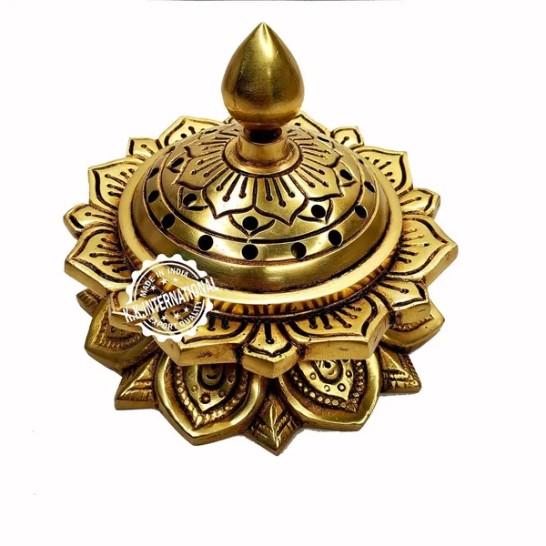 Handcrafted_Brass_Lotus_Incense_Burner_–_Elegant_Dhoop_Dani_For_Home_Decor