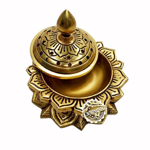 Handcrafted_Brass_Lotus_Incense_Burner_–_Elegant_Dhoop_Dani_For_Home_Decor