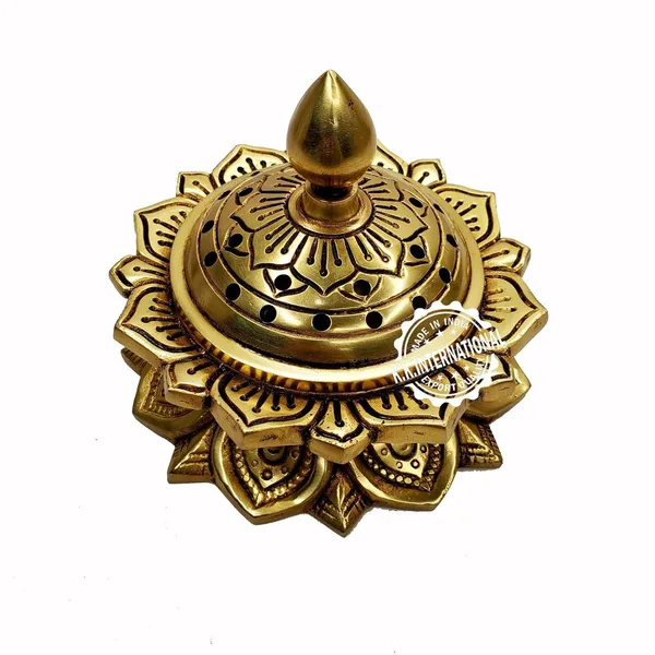 Handcrafted_Brass_Lotus_Incense_Burner_–_Elegant_Dhoop_Dani_For_Home_Decor