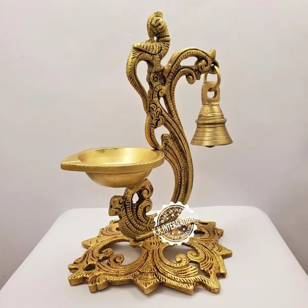 Brass_Hanging_Peacock_Diya_With_Bell_–_Antique_Finish_|_Deepak_For_Temple_&_Festive_Decor_By_Decor_By_Kk