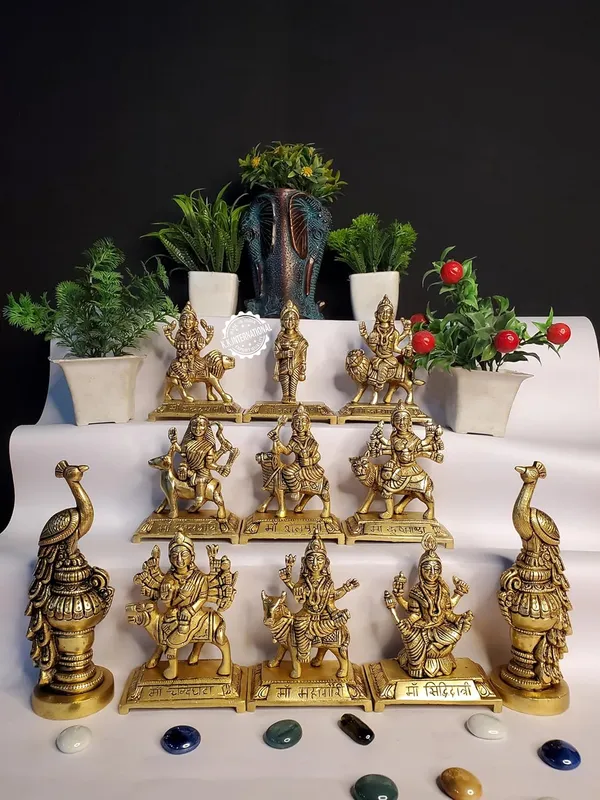 Gold_Brass_Nav_Durga_For_Home_Decor_&_Gifting