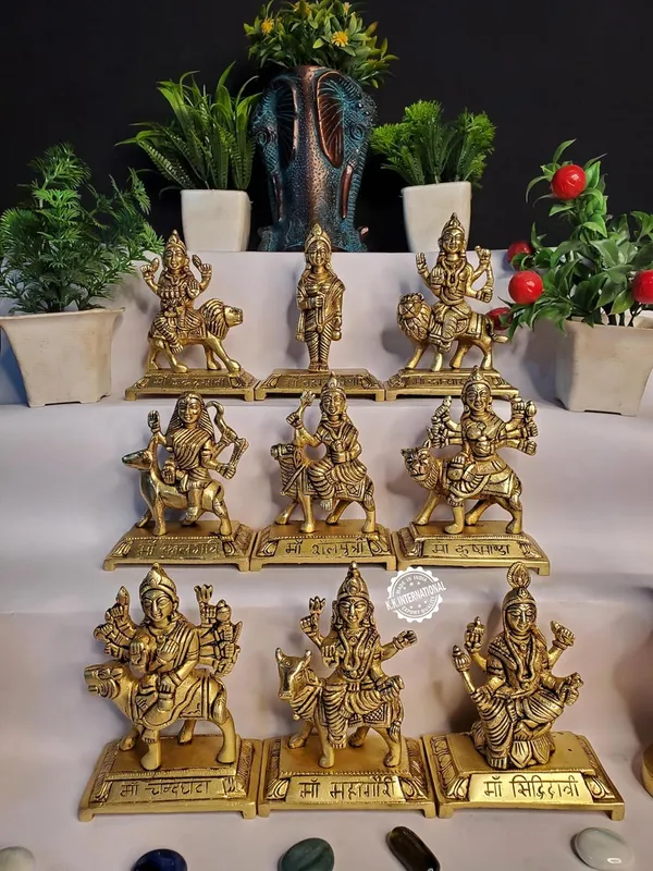 Gold_Brass_Nav_Durga_For_Home_Decor_&_Gifting