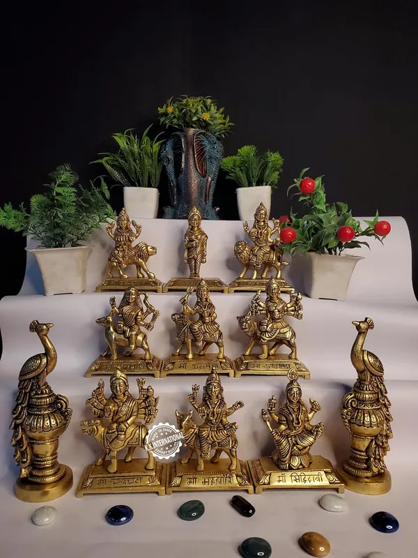 Gold_Brass_Nav_Durga_For_Home_Decor_&_Gifting