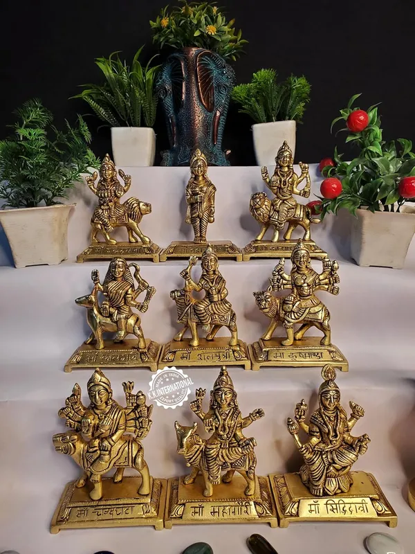 Gold_Brass_Nav_Durga_For_Home_Decor_&_Gifting