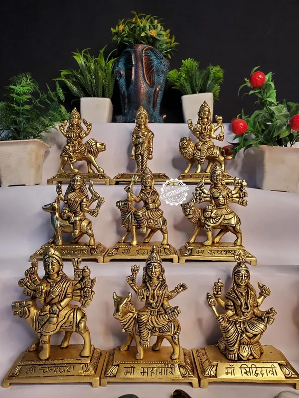 Gold_Brass_Nav_Durga_For_Home_Decor_&_Gifting