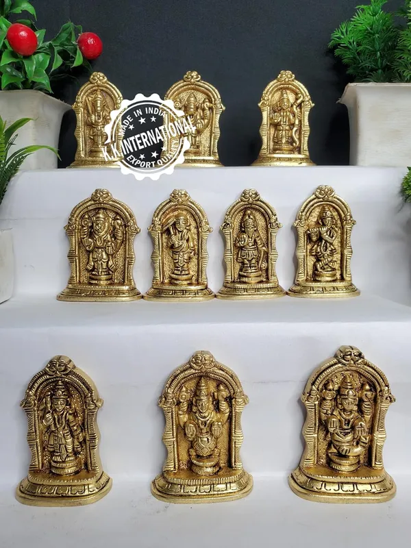 Handcrafted_Brass_Dashavatar_Showpieces_–_Set_Of_10,_3_Inches_Statues