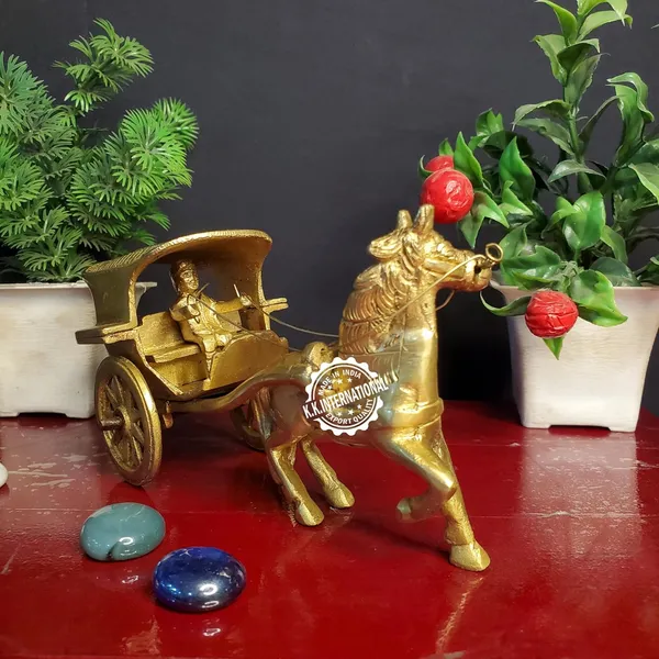 Brass_Horse_Cart_Showpiece_6.5_Inches_Standard_Pack_Of_1