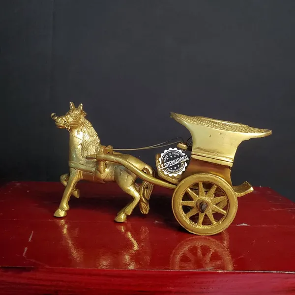 Brass_Horse_Cart_Showpiece_6.5_Inches_Standard_Pack_Of_1