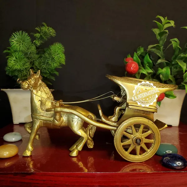 Brass_Horse_Cart_Showpiece_6.5_Inches_Standard_Pack_Of_1