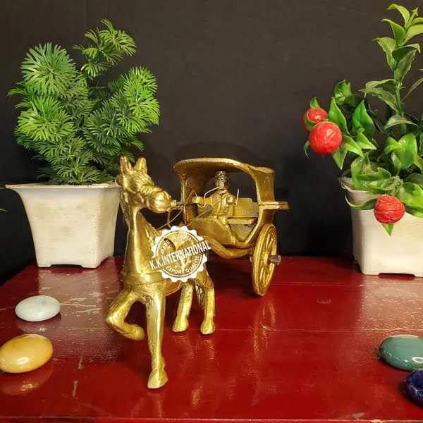 Brass_Horse_Cart_Showpiece_6.5_Inches_Standard_Pack_Of_1