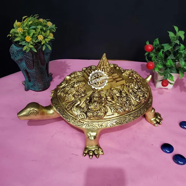 Brass_Tortoise_With_Shree_Yantra_By_For_Home_Decor_&_Gifting