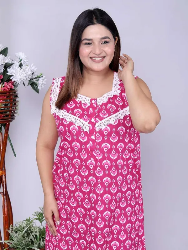 Pink_Cotton_Nighty_For_Women_&_Girls