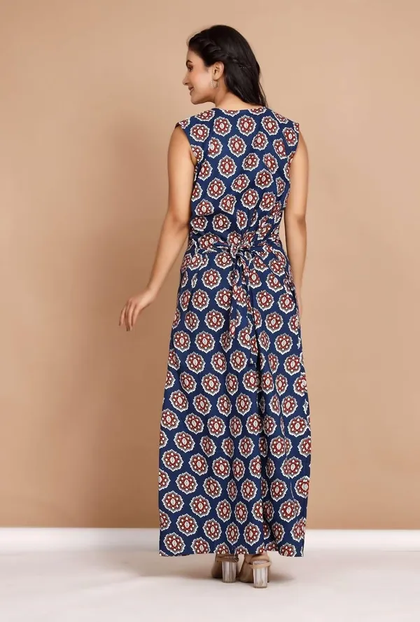 Navy_Blue_Cotton_Nighty_For_Women_&_Girls