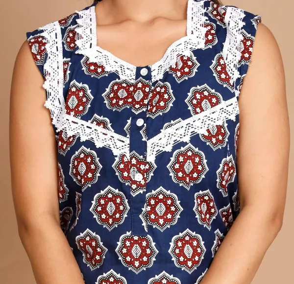 Navy_Blue_Cotton_Nighty_For_Women_&_Girls