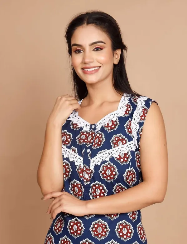 Navy_Blue_Cotton_Nighty_For_Women_&_Girls