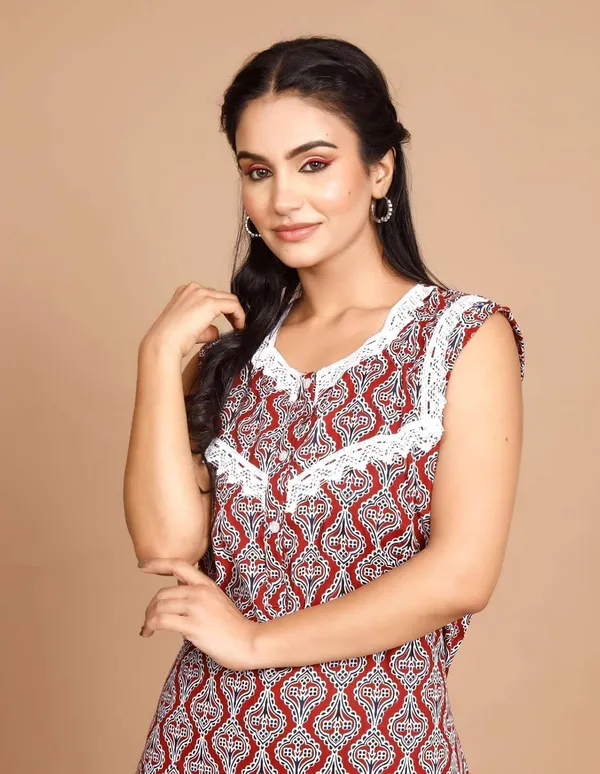 Maroon_Cotton_Nighty_For_Women_&_Girls
