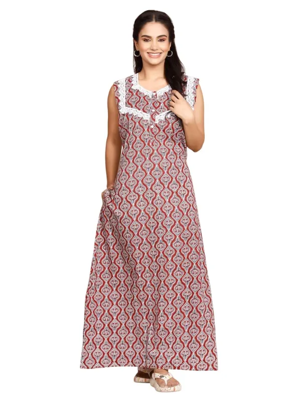 Maroon_Cotton_Nighty_For_Women_&_Girls