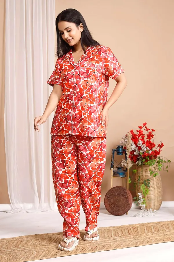 Red_Cotton_Printed_Night_Dress_For_Women_&_Girls