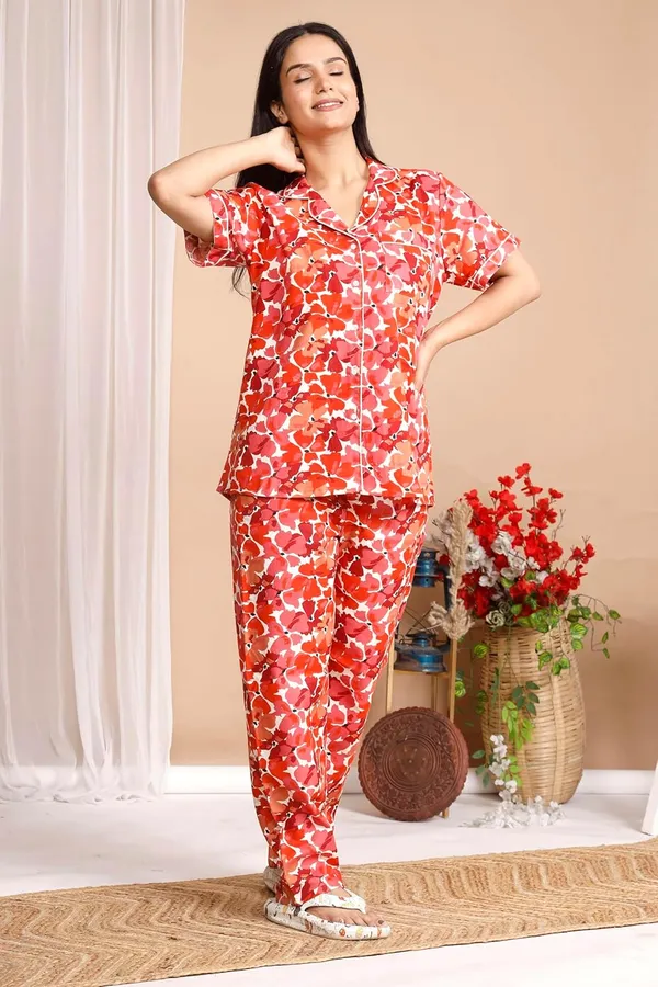 Red_Cotton_Printed_Night_Dress_For_Women_&_Girls
