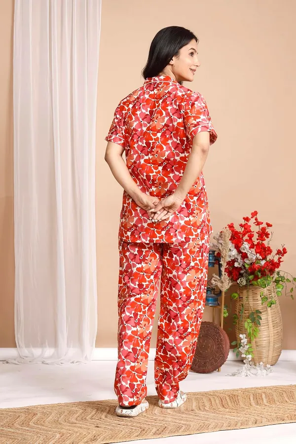 Red_Cotton_Printed_Night_Dress_For_Women_&_Girls