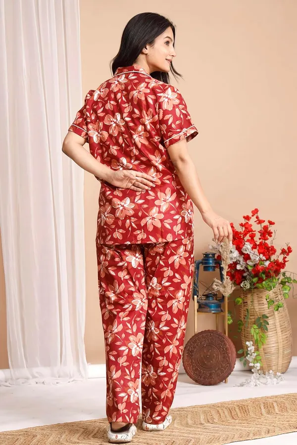 Red_Cotton_Printed_Night_Dress_For_Women_&_Girls