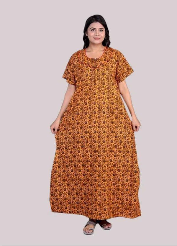 Mustard_Cotton_Nighty_For_Women_&_Girls