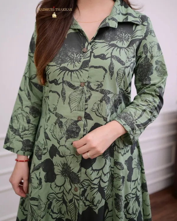 Green_Cotton_Elegant_Co-Ord_Set_For_Women_&_Girls
