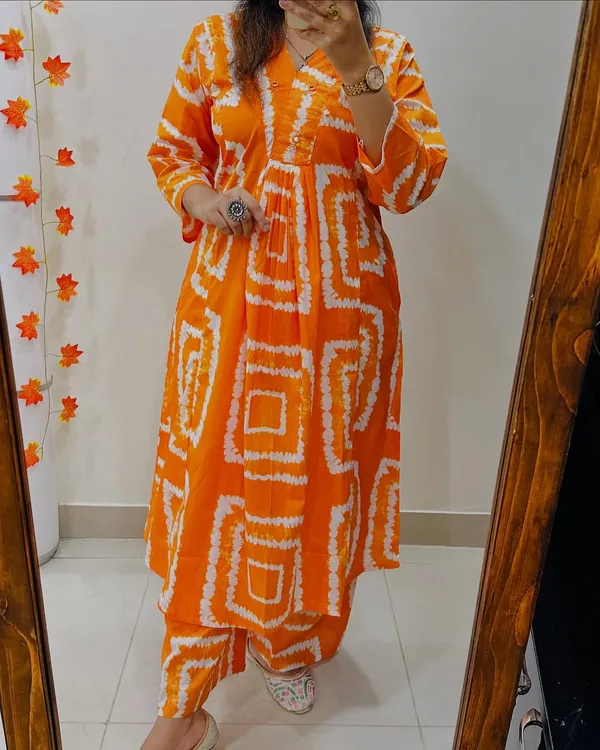 Orange_Tie-Dye_Kurta_Palazzo_Set