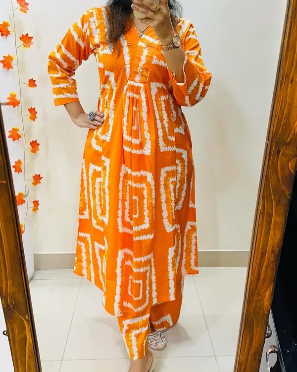 Orange_Tie-Dye_Kurta_Palazzo_Set