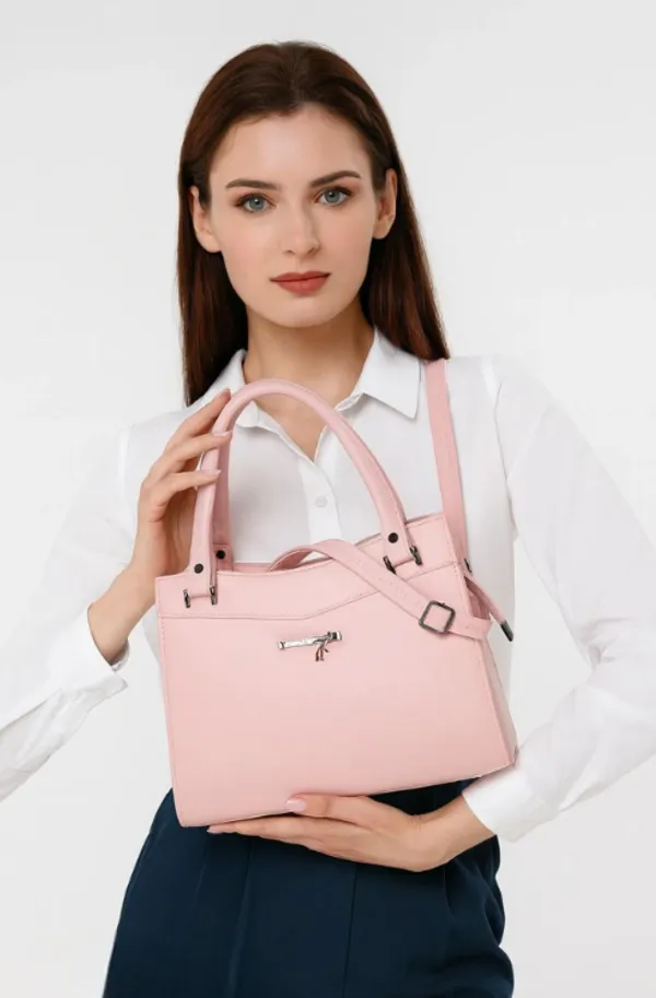 Elegant_Pink_Structured_Handbag_with_Sling_Strap