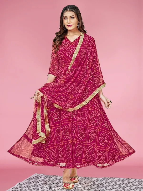 Women's__Rayon_Blend_Printed_Gown_with_Dupatta_(no_pants)-_2pc_set,_TK009
