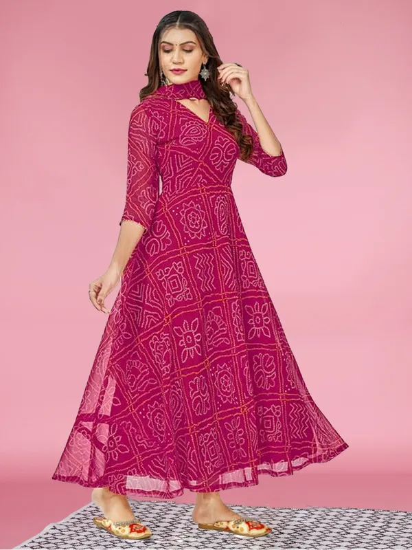 Women's__Rayon_Blend_Printed_Gown_with_Dupatta_(no_pants)-_2pc_set,_TK009