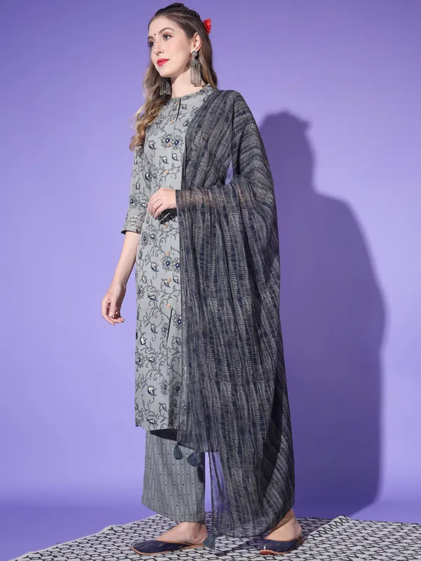 Women's__Rayon_Blend_Printed_Kurta_with_Pants_&_Dupatta-_3pc_set,_TK011