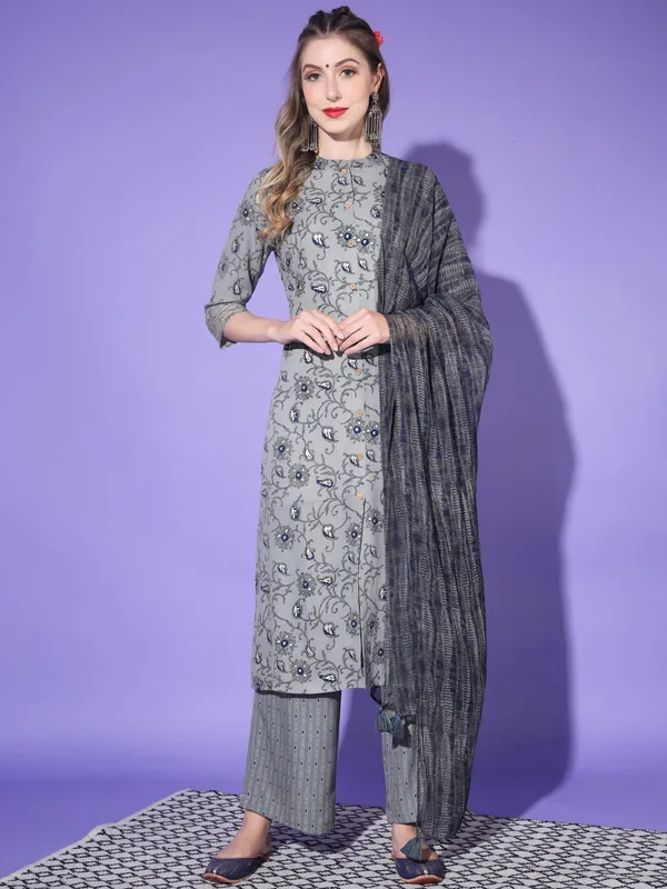 Women's__Rayon_Blend_Printed_Kurta_with_Pants_&_Dupatta-_3pc_set,_TK011