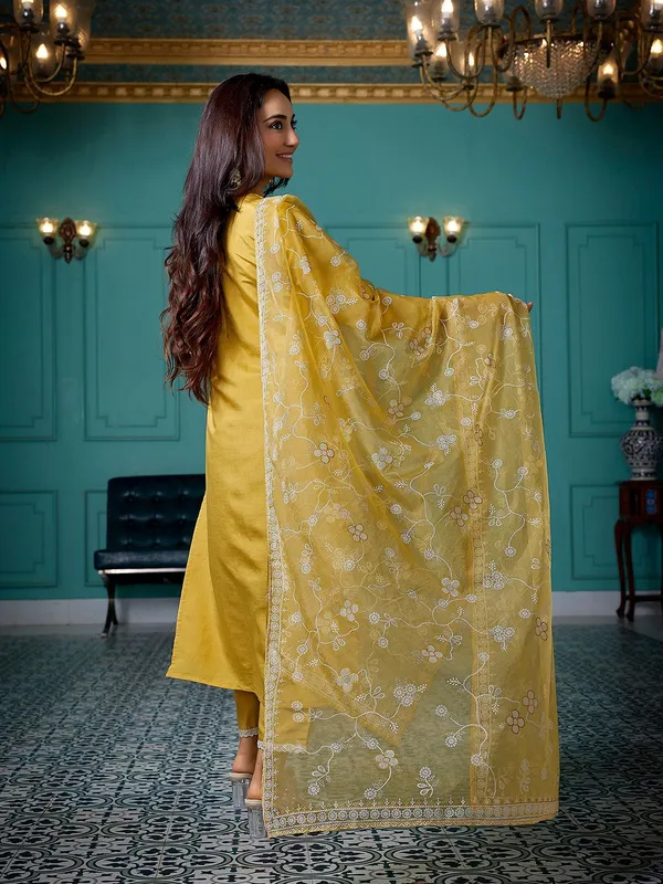 Yellow_Chanderi_Ethnic_Motifs_Embroidered_Straight_Kurta_Pant_with_Dupatta,_3pc,_TK202