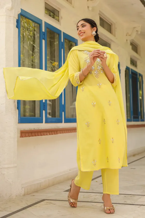 Yellow_Cotton_Cambric_Gota_Patti_Embroidered_Straight_Suit_Set