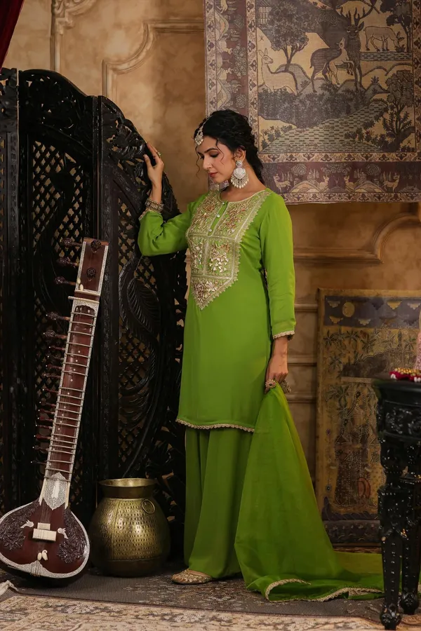 Green_Georgette_Gota_Patti_Work_Palazzo_Set