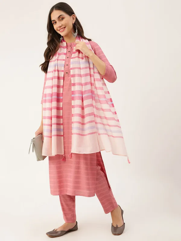 Pink_Viscose_Premium_&_Elegant_Kurta_&_Pant_Set_With_Dupatta_For_Women_&_Girls