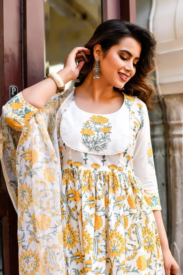 Yellow_Rayon_Premium_&_Elegant_Kurta_&_Pant_Set_With_Dupatta_For_Women_&_Girls