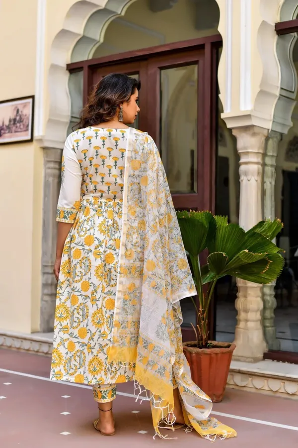 Yellow_Rayon_Premium_&_Elegant_Kurta_&_Pant_Set_With_Dupatta_For_Women_&_Girls