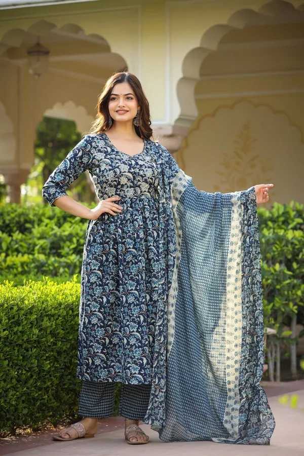 Multicolor_Rayon_Premium_&_Elegant_Kurta_&_Pant_Set_With_Dupatta_For_Women_&_Girls