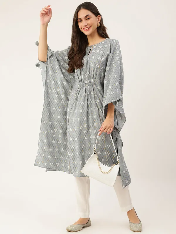 Grey_Chanderi_Premium_&_Elegant_Kurta_For_Women_&_Girls